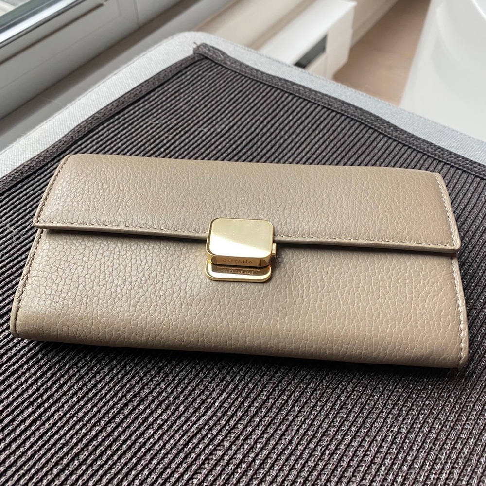 NEW Cuyana buckle wallet with gold chain strap